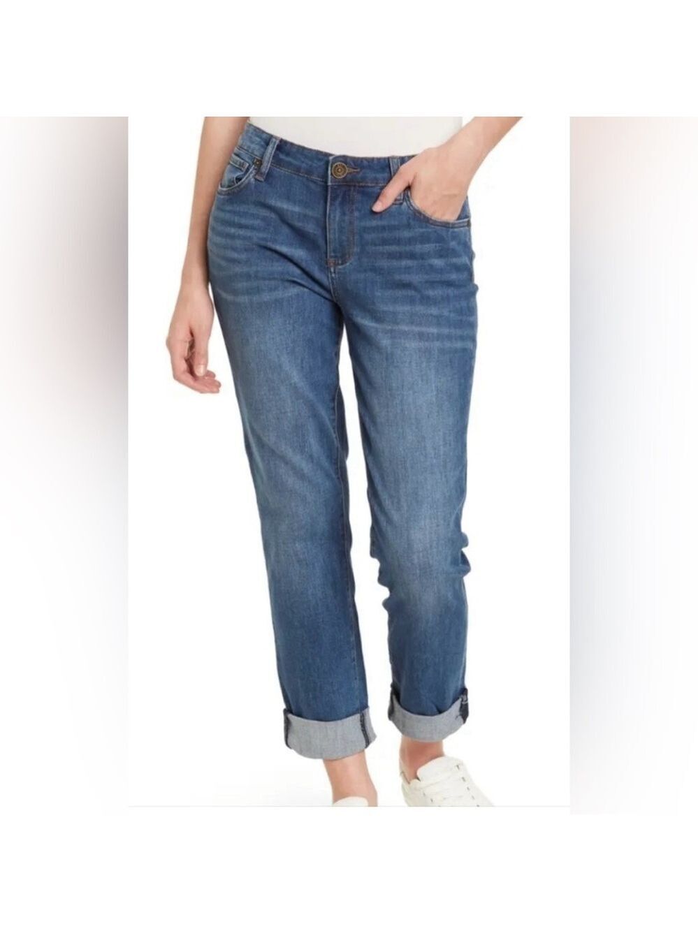 Kut From The Kloth Women’s Carrie Roll Cuff Boyfriend Jeans Size 2